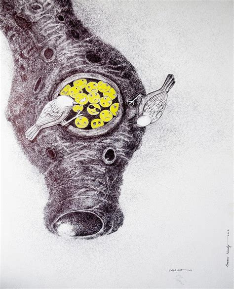 "Bhalo Basa 1": Steel Grey Pen Ink Drawing by Sourav Nandy | ArtZolo.com