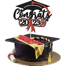Graduation Cake Topper 2023 Red Glitter Graduation | Ubuy India