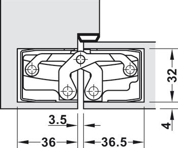 Door hinge, Simonswerk TECTUS TE 640 3D, for flush doors up to 200 kg ...