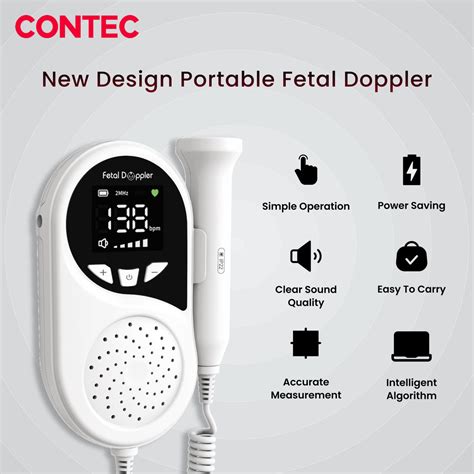 CONTEC10B Pocket Fetal Doppler – Portable Fetal Heart Rate Monitor ...