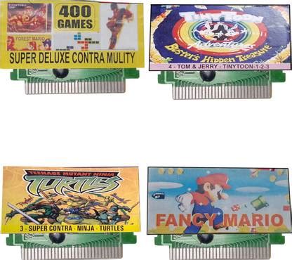 VK MART 8 Bit Tv Video Game Cassetts MARIO-FANCY-TINNYTOON-TURTLES-400 ...