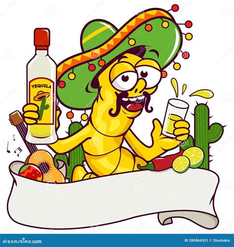 Tequila Worm Illustration | CartoonDealer.com #111807214