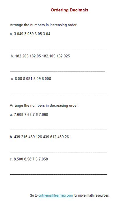 Image result for Order of Operations with Decimals Worksheet