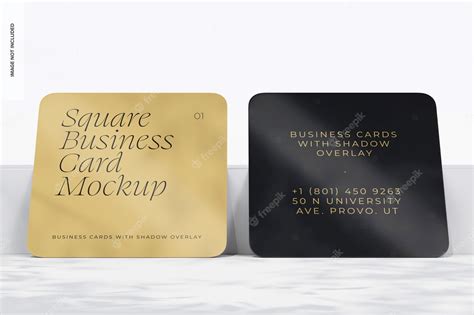 Premium PSD | Square business cards with shadow overlay mockup, front view