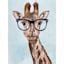 Giraffe with Glasses Canvas Wall Art, 12x16 | At Home