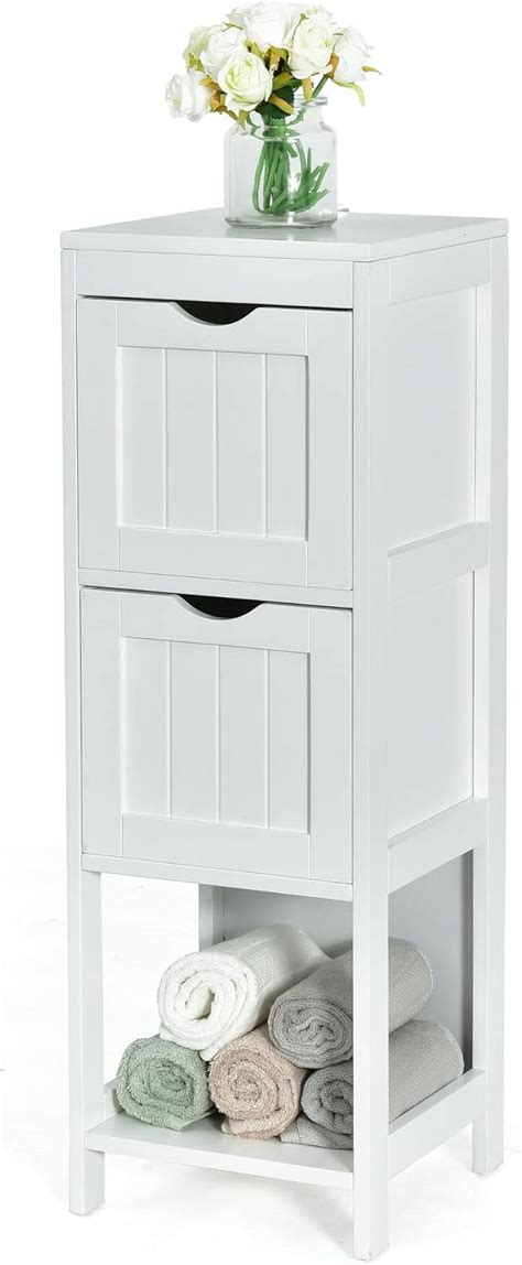 LOKO Bathroom Storage Cabinet, Narrow Floor Cabinet with 2 Removable ...