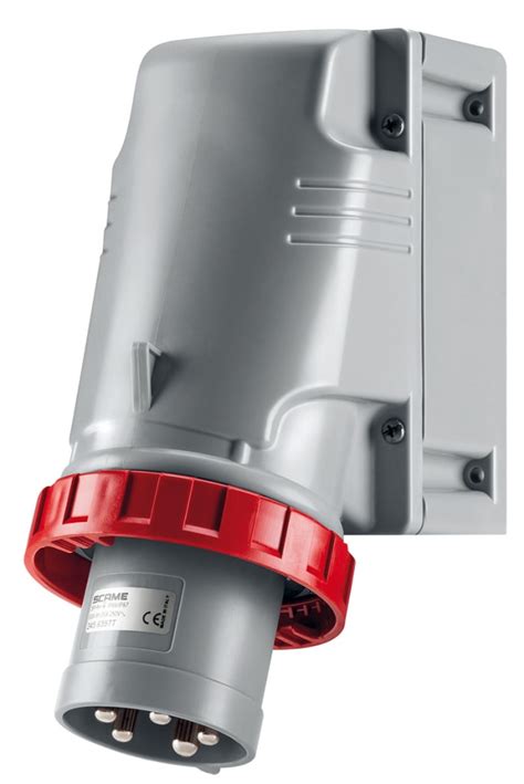 245.12596T Scame | Scame IP67 Red Wall Mount 3P + E Industrial Power ...