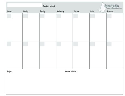 Image result for Two-Week Work Schedule Template