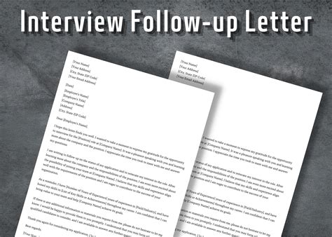 Image result for Interview Follow-Up Letter Sample