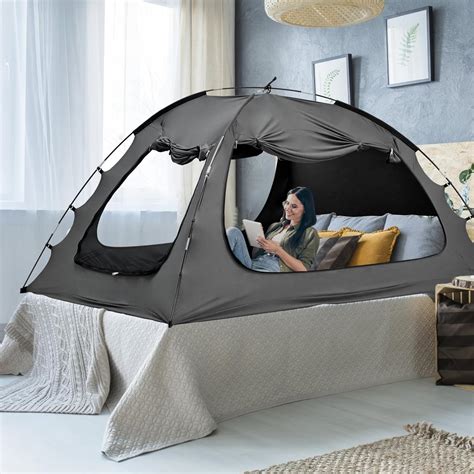 Amazon.com: SUNYRISY Bed Tent Twin Size Bed Canopy, Indoor Tent for Adult and Kids, 3 Doors ...
