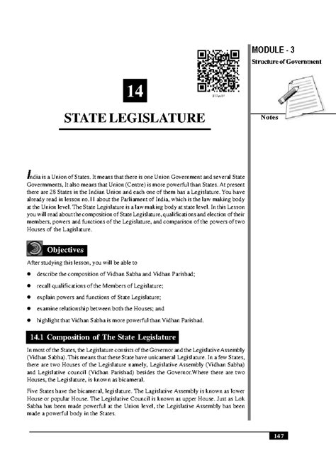 State Legislature - Module 3: Structure of Government Notes - Studocu