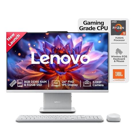 Lenovo Ideacentre AIO AMD Ryzen 5 7535HS 23.8" FHD IPS All-in-One ...