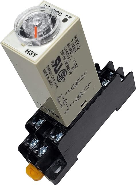 Buy AC 110V Delay Timer Time Relay H3Y-2 0-60S Second & Base Socket ...