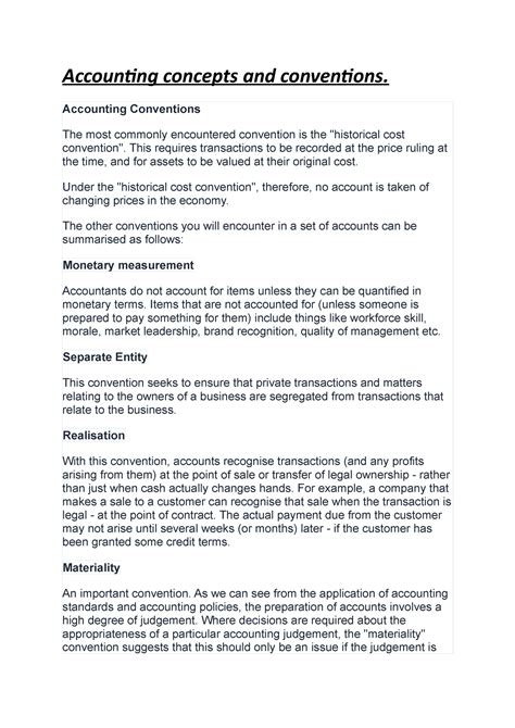 financial accounting - Accounting concepts and conventions. Accounting ...