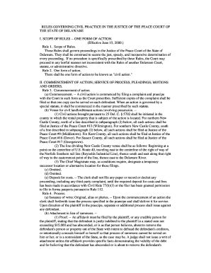 Fillable Online courts delaware Justice of the Peace Court Civil Rules ...
