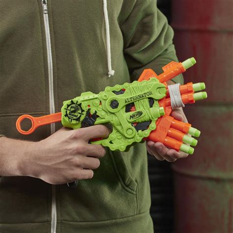 Buy Nerf Zombie Strike Alternator Blaster, Fires 3 Ways, Includes 12 ...