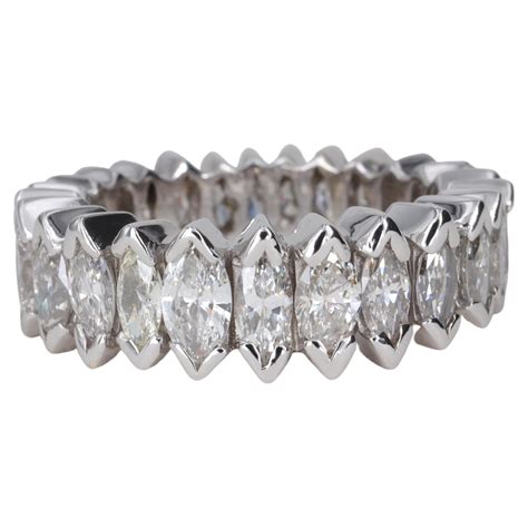 Diamond Marquise Platinum Graduated Eternity Band Ring at 1stDibs ...