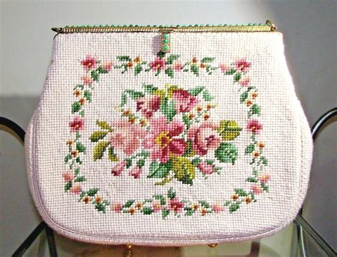 Vintage Floral Needlepoint Embroidered Bag www.gepil.in