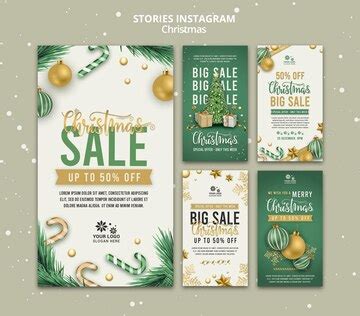 Christmas sale instagram stories design template | Premium PSD