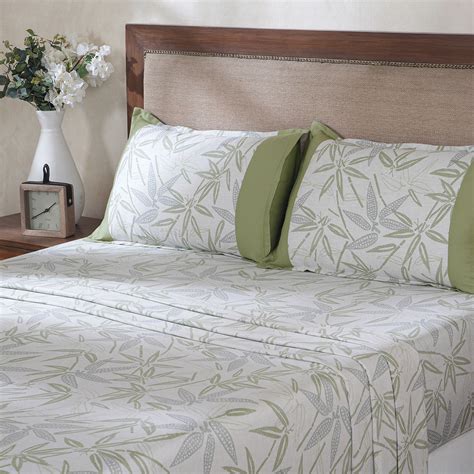 Buy Hermosa Botanic Bloom Bamboo Breeze 100% Cotton Printed Bedsheet ...