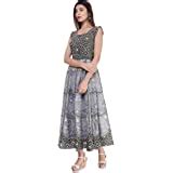 Buy Monique Women's Anarkali Maxi Dress(Black_Free Size ...