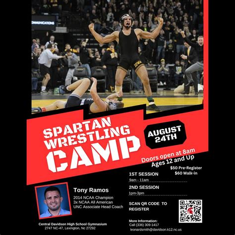 Spartan Wrestling Camp Hosted by Tony Ramos | Central Davidson High ...