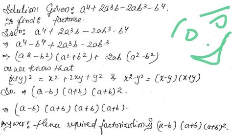 factorise the following =a^4+2a^3b-2ab^3-b^4 - Brainly.in