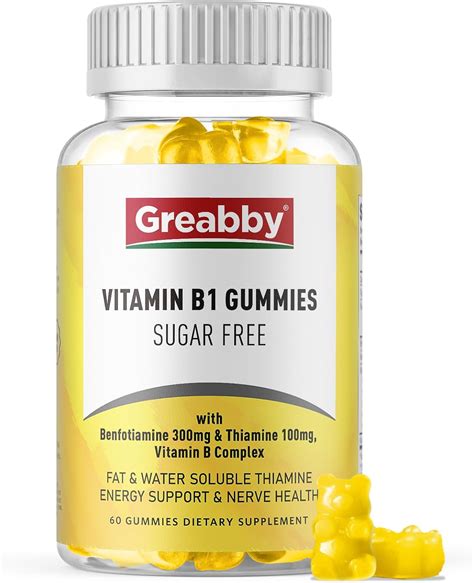 GREABBY Vitamin B1 Gummies - Benfotiamine 300mg & Thiamine India | Ubuy