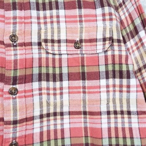【ダブルポケット】UNIQLO ユニクロ タータンチェック ワークシャツ 長袖ネルシャツ Mサイズ（肩幅44cm）ホワイト・クリーム・ピンク ...