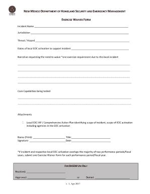 Fillable Online Exercise Waiver Form - Prepare New Mexico Fax Email ...