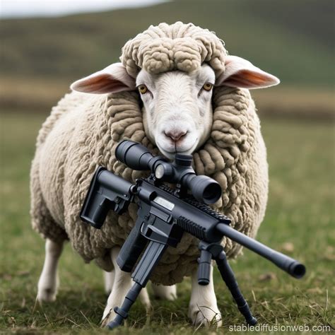 Sniper Sheep Image | Stable Diffusion Online