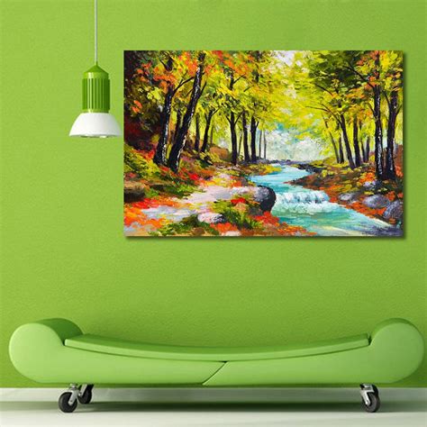 999Store Unframed Printed Landscape River in Autumn Forest Canvas ...
