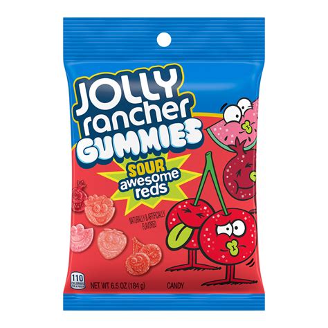 JOLLY RANCHER Gummies Sour Awesome Reds Assorted Fruit Flavored Candy ...