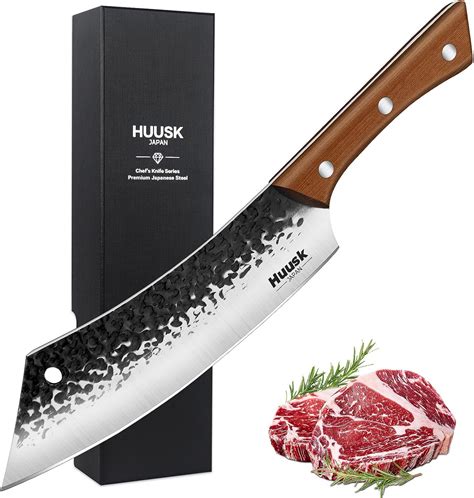 Amazon.com: Huusk 7.4 Inch Meat Cleaver for Meat Cutting, Hand-Forged ...