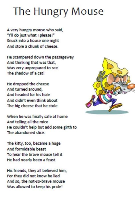 the hungry mouse poem - Brainly.in