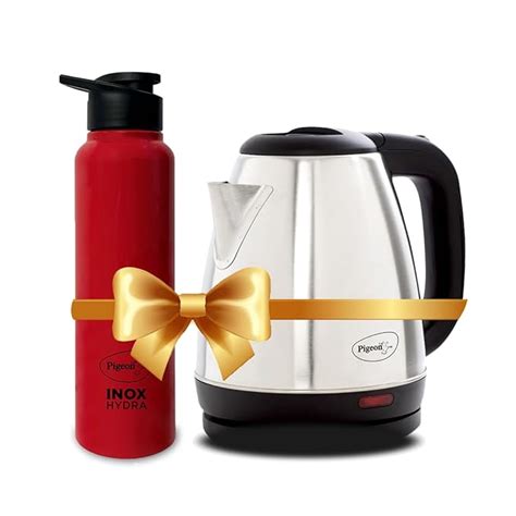 Pigeon 1.5 litre Hot Kettle and Stainless Steel Water Bottle Combo used ...