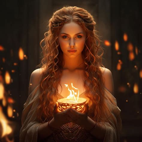 A woman with long hair holds a burning candle in her hands. | Premium ...