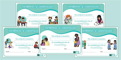 Values Certificates - Humility