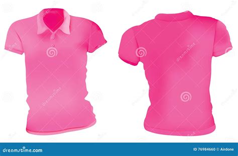 Women Pink Polo Shirts Template Stock Vector - Illustration of short ...