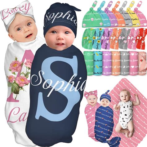 Amazon.com: Personalized Baby Swaddle Blanket for Boy Girl with Initial ...