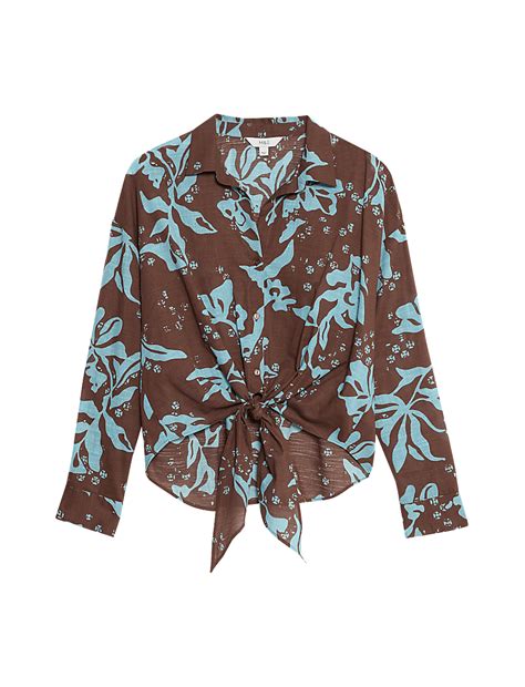 Buy Pure Cotton Printed Button Through Beach Shirt at Marks & Spencer