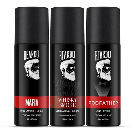 Buy Beardo Godfather, Whisky Smoke & Mafia Perfume Body Spray (Set of 3 ...