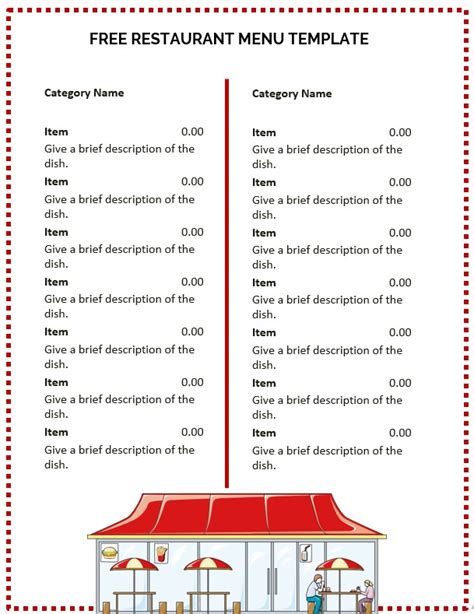 Create a Free Printable Menu 的图像结果