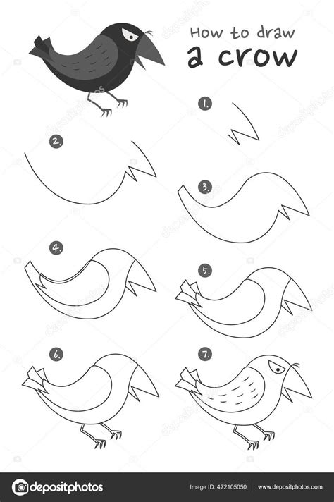 Image result for Crow Drawing Tutorial