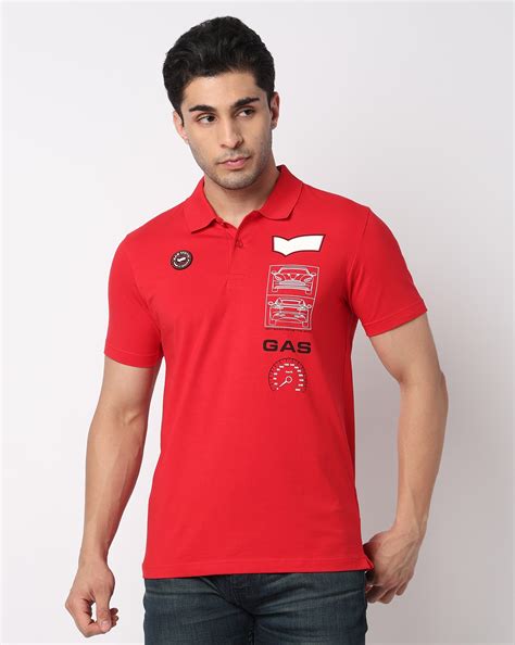 Moto Boxy Fit Back Hit Printed Polo