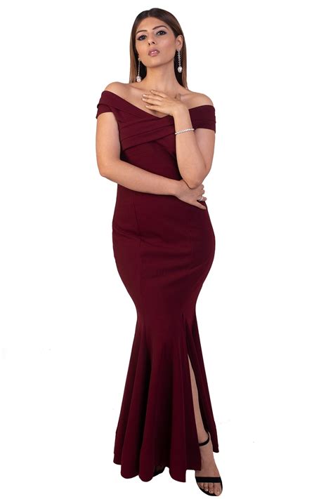 Maroon Bodycon Gown – TheStylease.com
