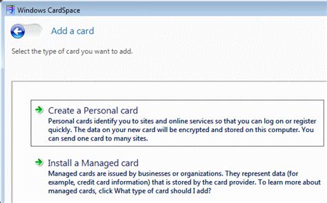 Image result for Windows CardSpace Tutorial