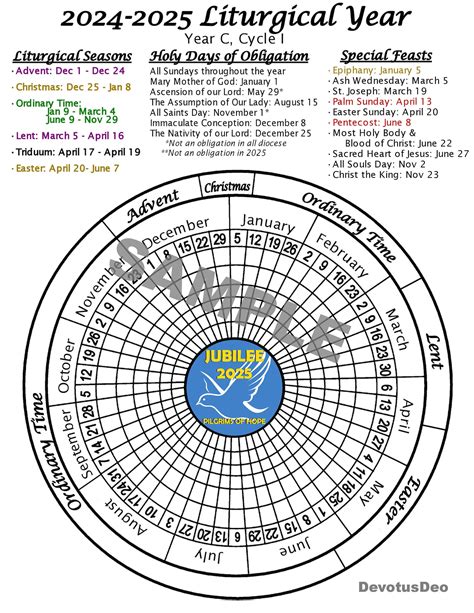 Printable 2025 Liturgical Calendar, Downloadable Catholic Worksheet ...