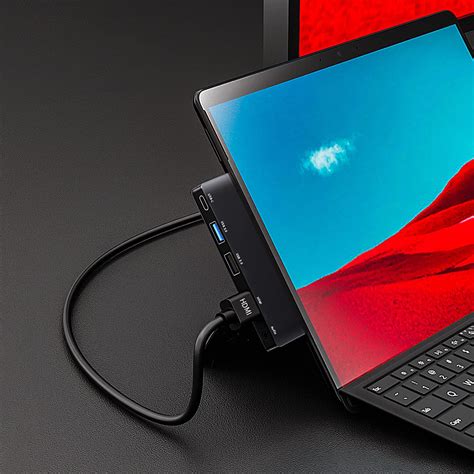Surface Pro X USB C Hub Docking Station SANXI 5-in-1 Surface Pro X ...