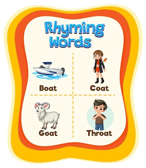 Free Vector | Rhyming Words Educational Chart